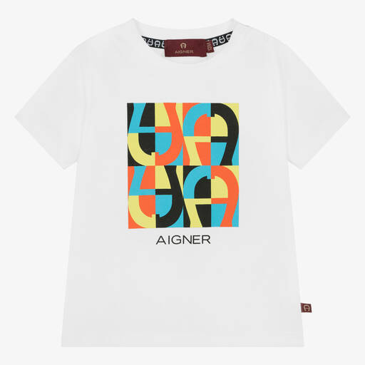 AIGNER-Белая хлопковая футболка для малышей | Childrensalon