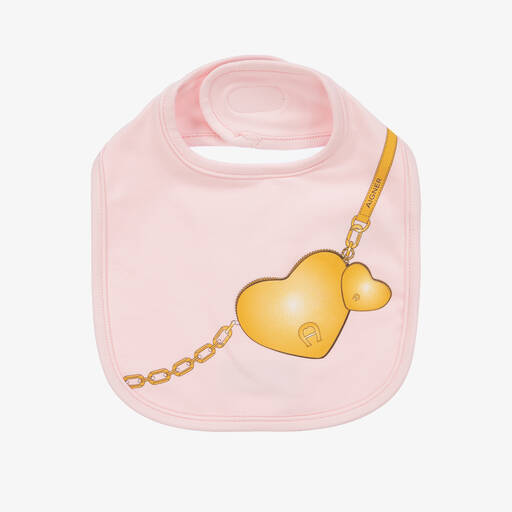 AIGNER-Baby Girls Pink Pima Cotton Bib | Childrensalon