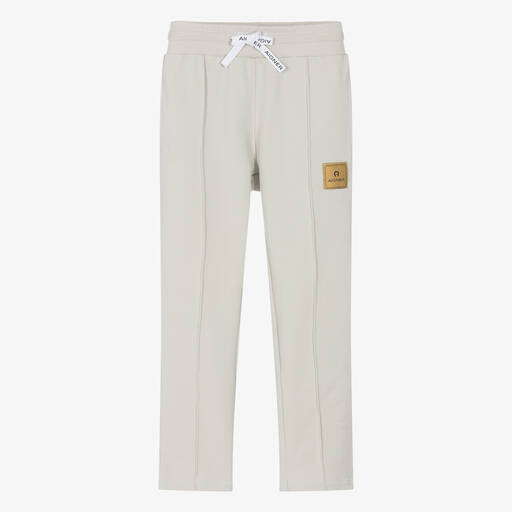 AIGNER-Pantalon de jogging coton gris pâle | Childrensalon