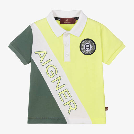 AIGNER-Boys Yellow Cotton Polo Shirt | Childrensalon