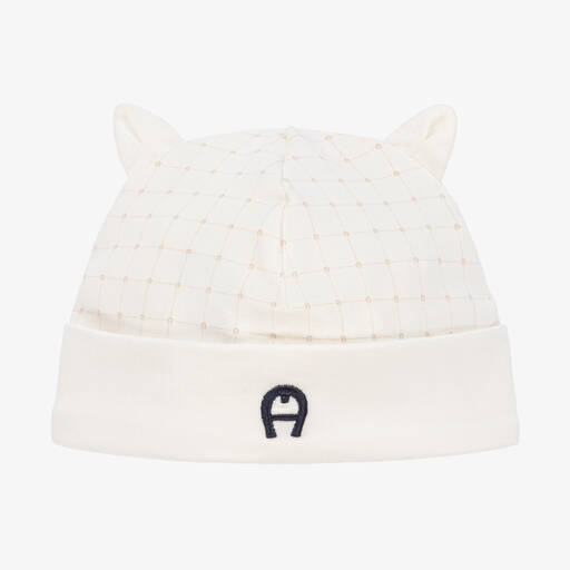 AIGNER-Ivory Pima Cotton Baby Hat | Childrensalon