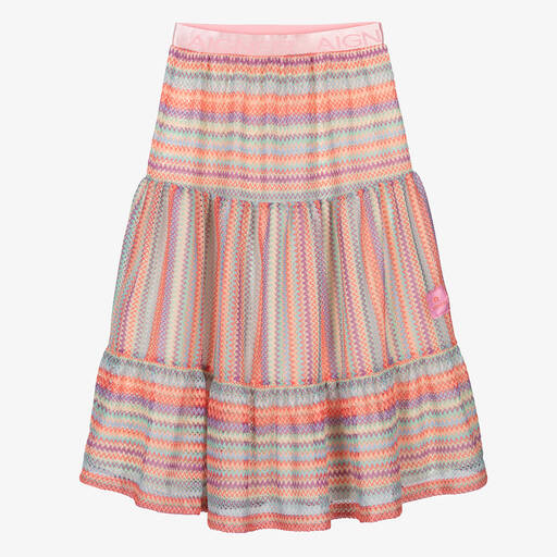 AIGNER-Розовая вязаная юбка с зигзагами для подростков | Childrensalon