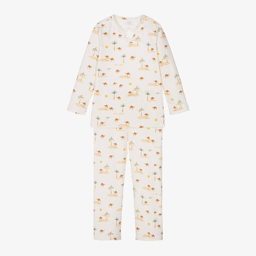 AMIKI Children-Boys Ivory Cotton Desert Print Pyjamas | Childrensalon