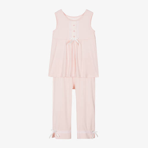 AMIKI Children-Girls Pale Pink Micromodal Pyjamas | Childrensalon
