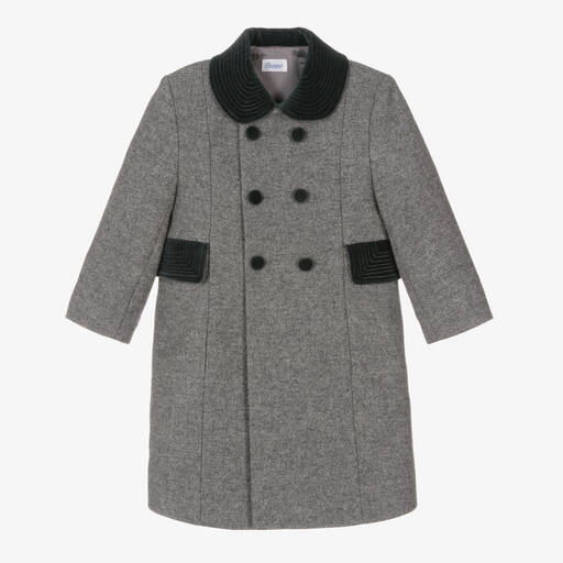 Ancar-Grey Classic Wool Coat  | Childrensalon