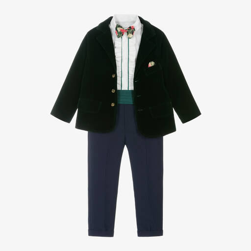 Andreeatex-Boys Green Velvet Suit | Childrensalon