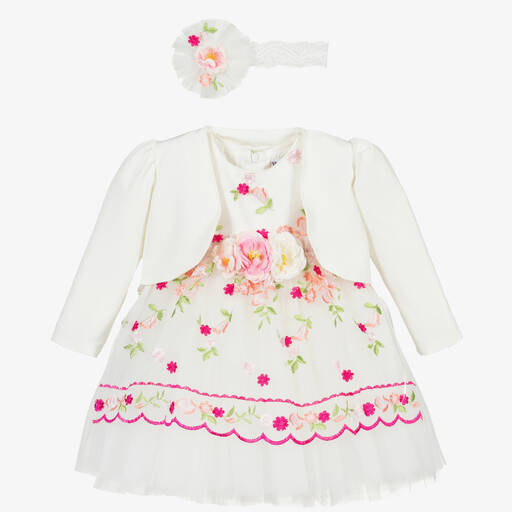 Andreeatex-Кремовый комплект с платьем из тюля для девочек  | Childrensalon