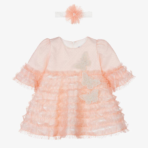Andreeatex-Girls Pink Ruffle Tulle Dress Set | Childrensalon