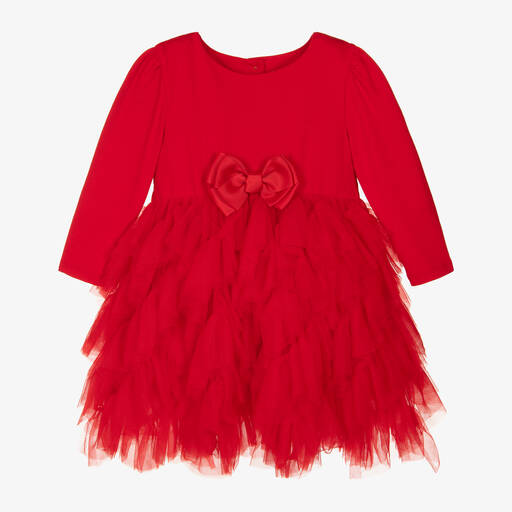 Angel's Face-Baby Girls Red Jersey & Tulle Ruffle Dress | Childrensalon