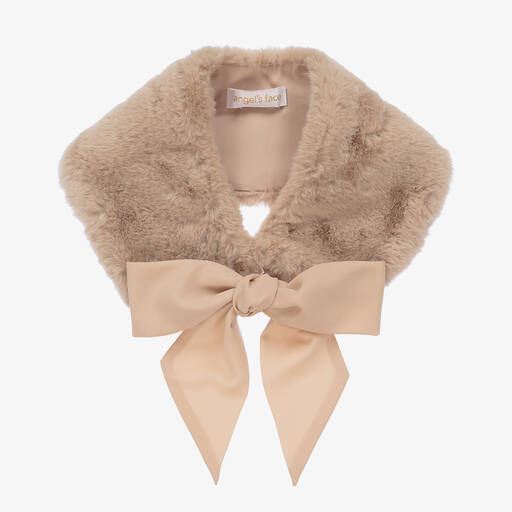 Angel's Face-Girls Beige Faux Fur Collar | Childrensalon