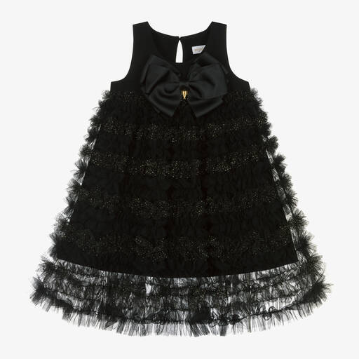 Angel's Face-Girls Black Ruffled Tulle Dress | Childrensalon