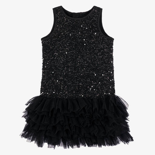 Angel's Face-Girls Black Sequin & Tulle Dress | Childrensalon