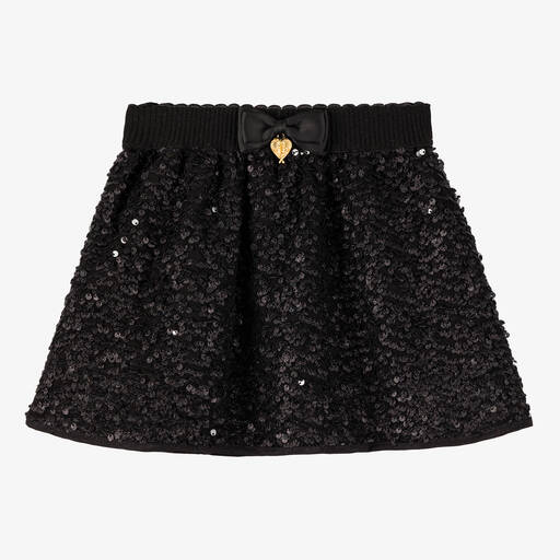 Angel's Face-Girls Black Sequinned Skirt | Childrensalon