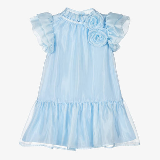 Angel's Face-Girls Blue Chiffon Rose Dress | Childrensalon
