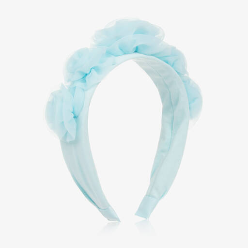 Angel's Face-Girls Blue Tulle Flower Hairband | Childrensalon