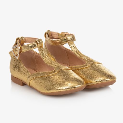 Angel's Face-Girls Gold Bar Shoes | Childrensalon