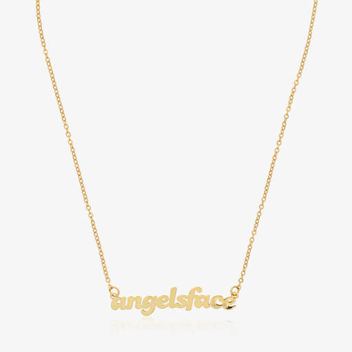 Angel's Face-Girls Gold-Plated Pendant Necklace (42cm) | Childrensalon