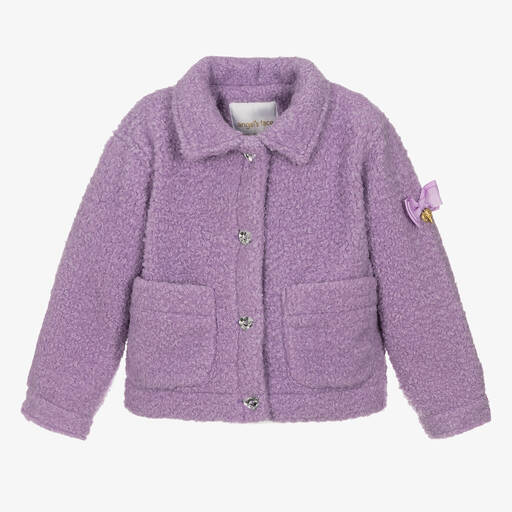 Angel's Face-Girls Lilac Purple Teddy Fleece Jacket | Childrensalon