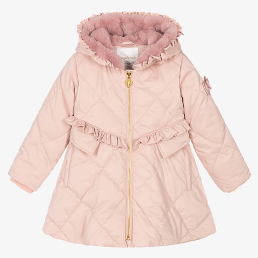 Angel's Face-Girls Pale Pink Quilted Coat | Childrensalon