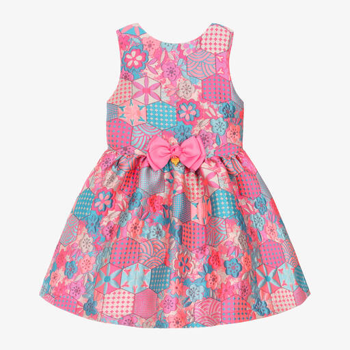 Angel's Face-Girls Pink & Blue Jacquard Dress | Childrensalon
