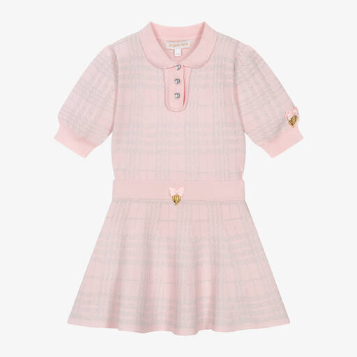 Angel's Face-Girls Pink Cotton & Lurex Check Skirt Set | Childrensalon