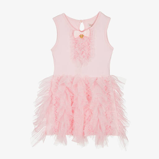 Angel's Face-Girls Pink Cotton & Tulle Ruffle Dress | Childrensalon