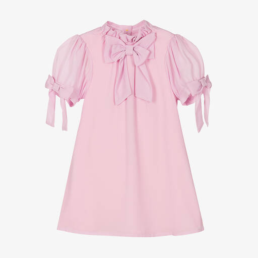 Angel's Face-Girls Pink Crêpe Chiffon Bow Dress | Childrensalon