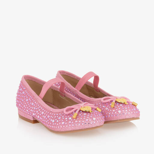 Angel's Face-Girls Pink Diamanté Ballerina Shoes | Childrensalon