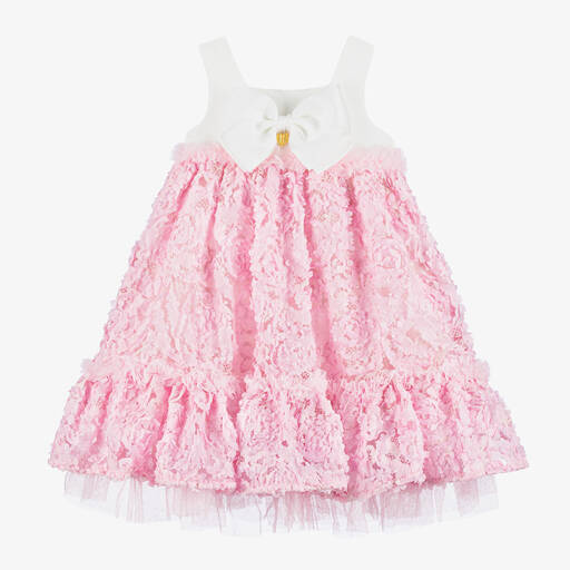 Angel's Face-Girls Pink Embroidered Tulle & Jersey Dress | Childrensalon