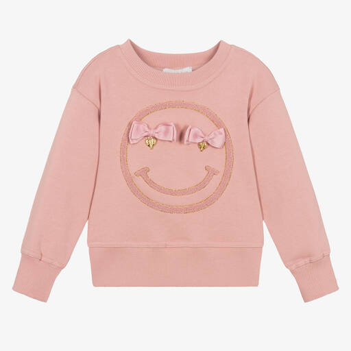 Angel's Face-Girls Pink Happy Face Sweatshirt | Childrensalon