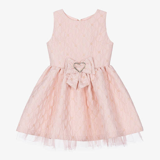 Angel's Face-Girls Pink Jacquard Flower Dress | Childrensalon
