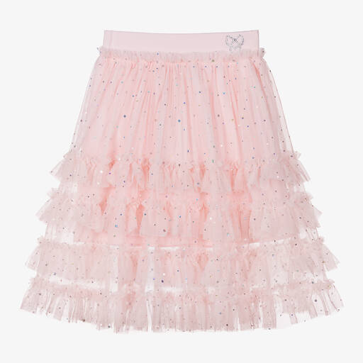 Angel's Face-Girls Pink Midi Tulle Skirt | Childrensalon