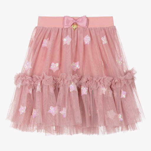 Angel's Face-Girls Pink Sequin Stars Tulle Skirt | Childrensalon