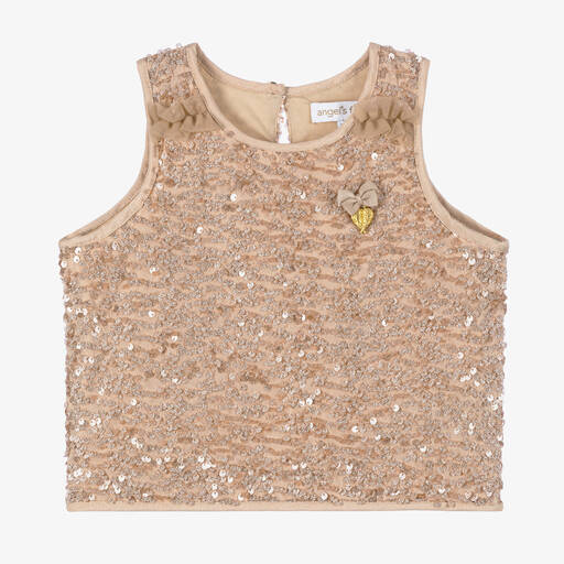 Angel's Face-Girls Pink Sequinned Sleeveless Top | Childrensalon