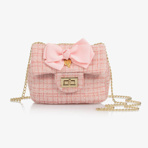 Angel's Face-Girls Pink Tweed Bag (16cm) | Childrensalon