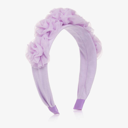Angel's Face-Girls Purple Tulle Flower Hairband | Childrensalon
