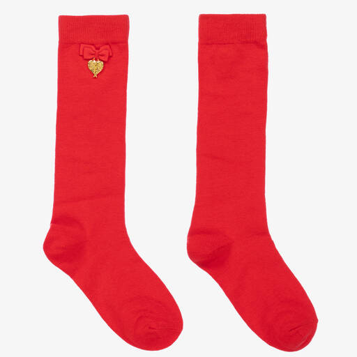 Angel's Face-Girls Red Long Socks | Childrensalon