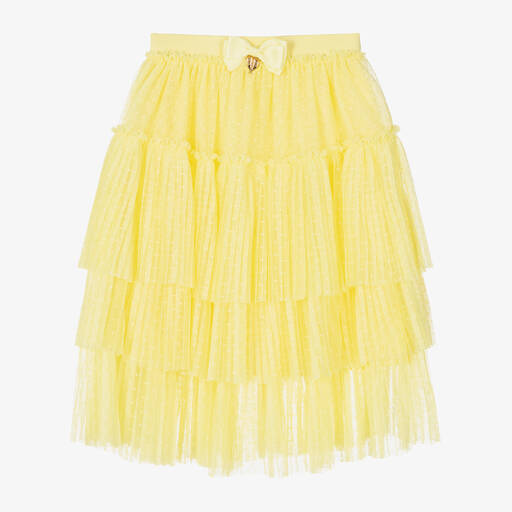 Angel's Face-Girls Yellow Pleated Tulle Skirt | Childrensalon