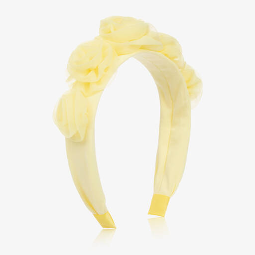 Angel's Face-Girls Yellow Tulle Flower Hairband | Childrensalon