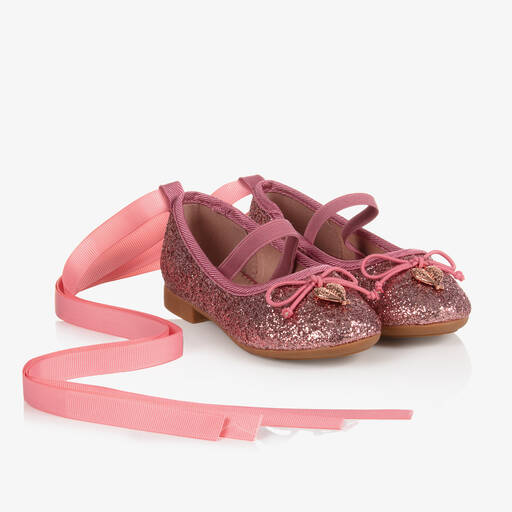 Angel's Face-Pink Glitter Ballerina Shoes | Childrensalon