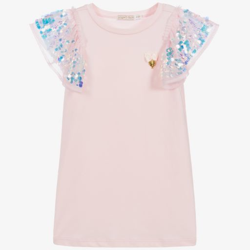Angel's Face-Pink Sequin Sleeve Dress | Childrensalon