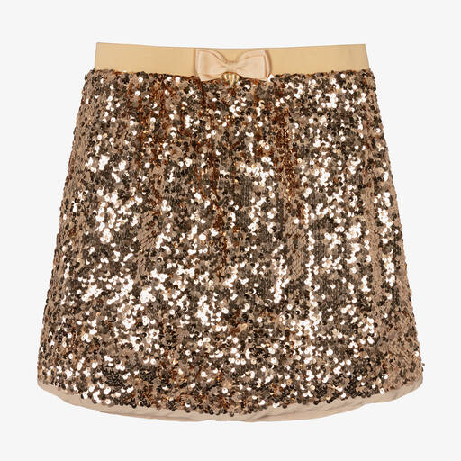 Angel's Face-Teen Girls Gold Sequin Sparkle Skirt | Childrensalon