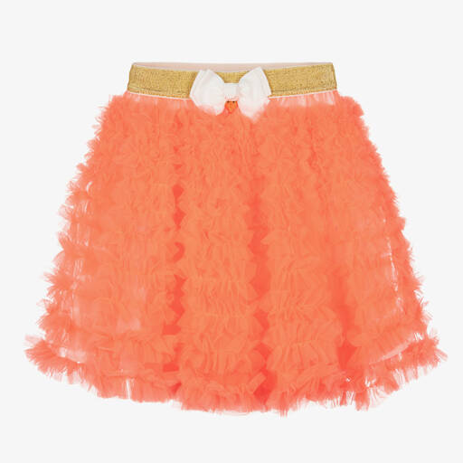 Angel's Face-Teen Girls Neon Orange Tulle Tutu Skirt | Childrensalon