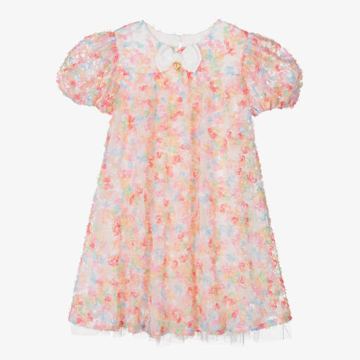 Angel's Face-Teen Girls Pastel Pink Tulle Puff Sleeve Dress | Childrensalon