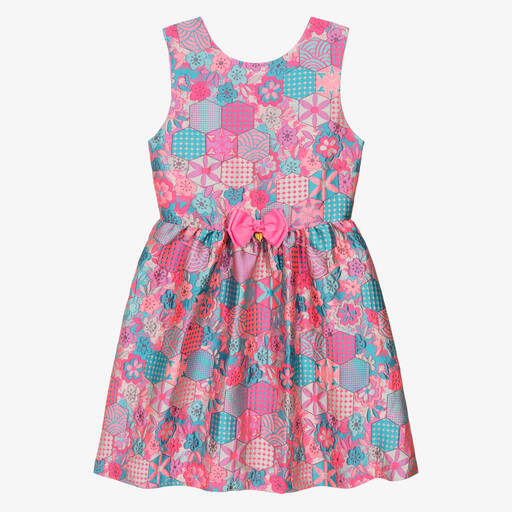 Angel's Face-Teen Girls Pink & Blue Jacquard Dress | Childrensalon