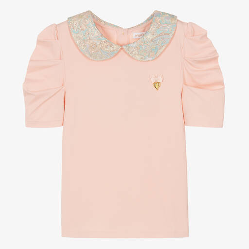 Angel's Face-Teen Girls Pink Cotton Jersey Blouse | Childrensalon