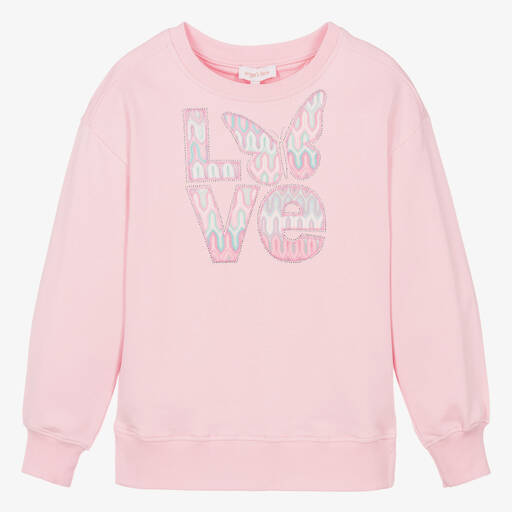 Angel's Face-Teen Girls Pink Cotton Love Sweatshirt | Childrensalon