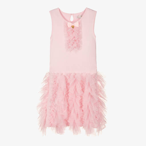 Angel's Face-Teen Girls Pink Cotton & Tulle Ruffle Dress | Childrensalon
