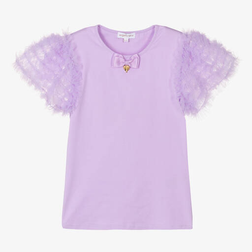 Angel's Face-Teen Girls Purple Tulle T-Shirt | Childrensalon