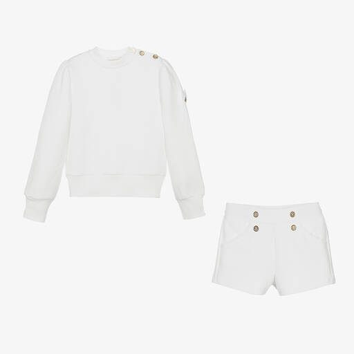 Angel's Face-Teen Girls White Cotton Shorts Set | Childrensalon